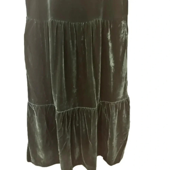 J.Crew Factory Velvet sleeveless midi dress Women’s Size 6 Color Old Forest NWT - Picture 9 of 16